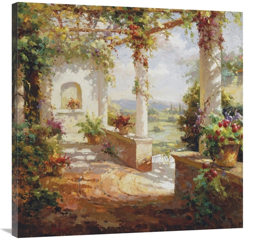 Global Gallery GCS-132514-3636-142 36 x 36 in. Pergola Flowers Art Pri