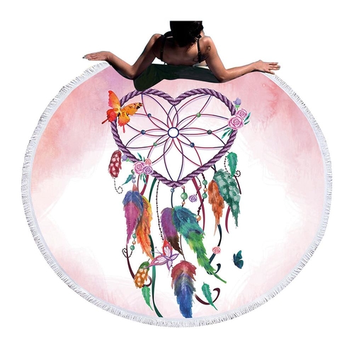 Mandala Tassel Tapestry Round Beach Towel for