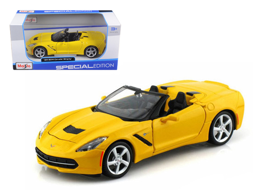 2014 Chevrolet Corvette C7 Convertible Yellow 1/24 Diecast Model Car