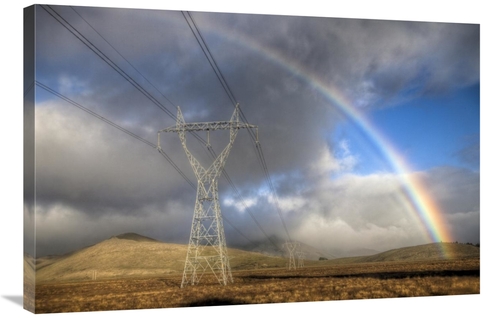 Global Gallery GCS-397804-2436-142 24 x 36 in. Powerlines, Rainbow