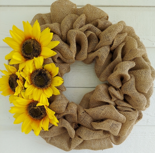 Burlap Sunflower Wreath