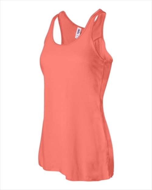 Bella-Canvas B8800 Womens Flowy Racerback Tank - Coral- Extra Small