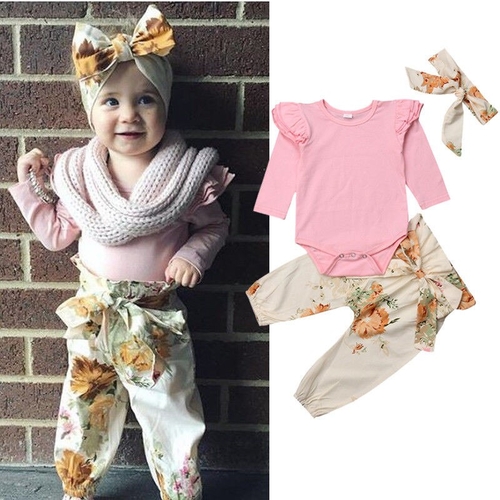 Pretty Newborn Autumn Clothes Baby Girls Sets