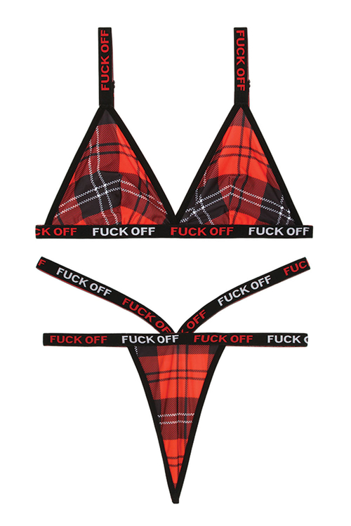 Fuck Off Bralette & Thong Set - L/xl