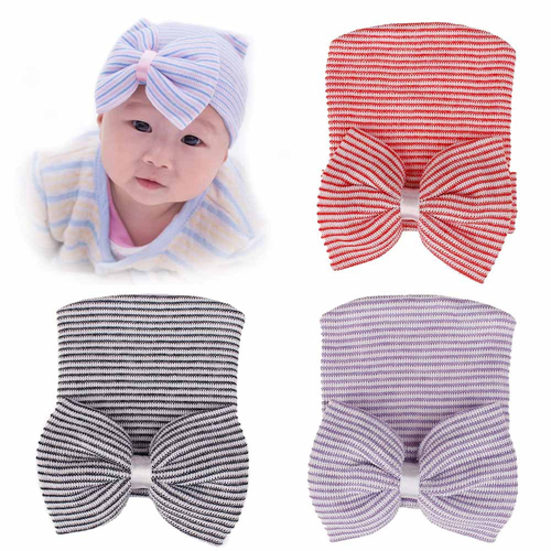 Cute Baby Hat Infant Baby Girls Boys Striped Big