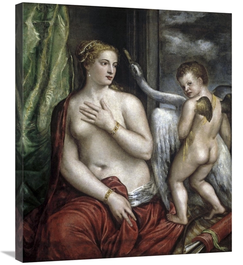 Global Gallery GCS-282945-30-142 30 in. Leda & the Swan Art Print - Ti