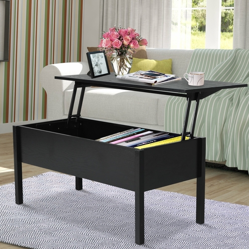 HOMCOM 39" Modern Lift Top Coffee Table Convertible Tea Desk with