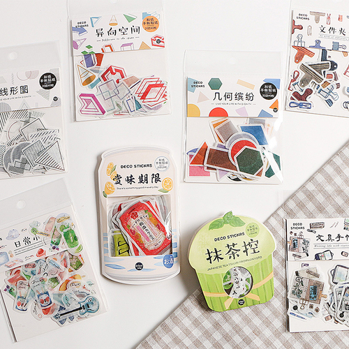 40PCS/PACK Geometric Food Sticker Marker