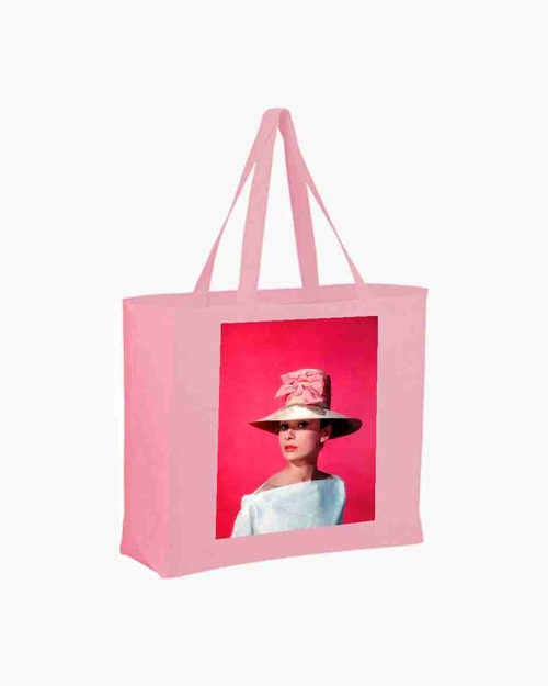 Audrey Hepburn Pink Tote Grocery, Beach New   Bag