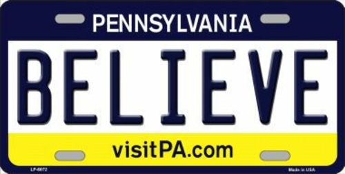 Smart Blonde LP-6072 Believe Pennsylvania State Background Novelty Met