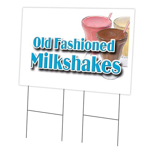 SignMission C-2436-DS-Old Fashioned Milkshaks 24 x 36 in. Yard Sign & 