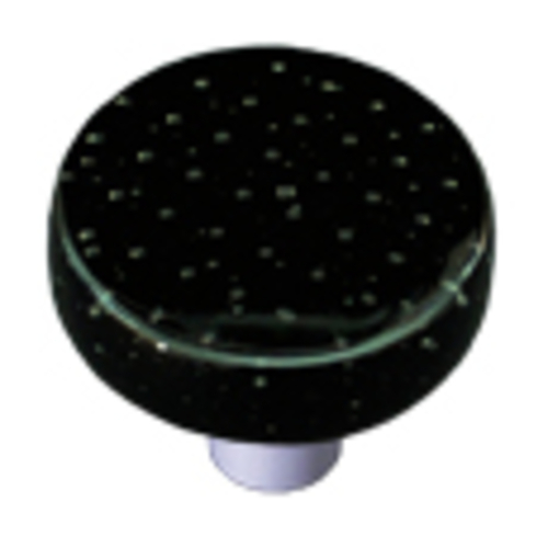 Hot Knobs HK1213-KRA Bubbles Black Round Glass Cabinet Knob - Aluminum