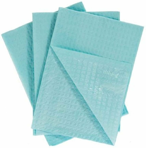 Disposable Towels 13" x 18". Pack of 500 Blue Waffle Towels Protector.