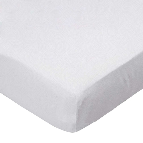 SheetWorld Fitted Cradle Sheet - 100% Cotton Woven - White On White