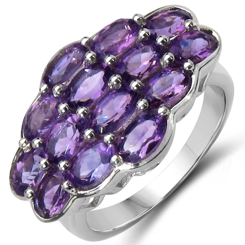 3.78 Carat Genuine Amethyst .925 Sterling Silver Ring