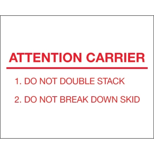 Tape Logic DL1231 8 x 10 in. - Attention Carrier Labels, Red & Whi