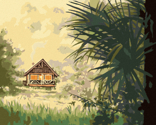 Zuty - Paint by Numbers - HUT IN THE WILDERNESS (D. RUSTY RUST), 40x50