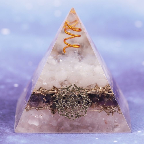 Orgone Amethyst Stone Crystal Certified Emf Protection Pyramid With