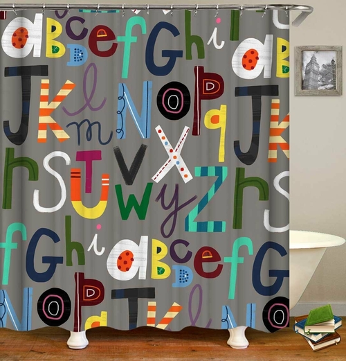 Multi Colored Alphabet Shower Curtain