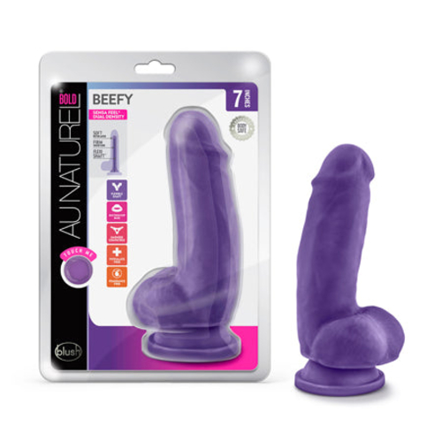 Blush Au Naturel Bold Beefy 7 in. Posable Dual Density Dildo with