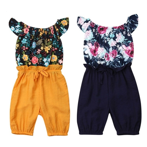 Children Baby Girls Flowers Romper Jumpsuit