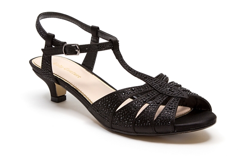 1.75 in. Heel-Dressy Kitten Heel Sandal, Black - Size 39