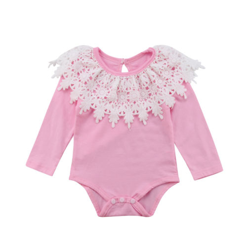 Lovely Toddler Infant Baby Girls Lace O-Neck Long