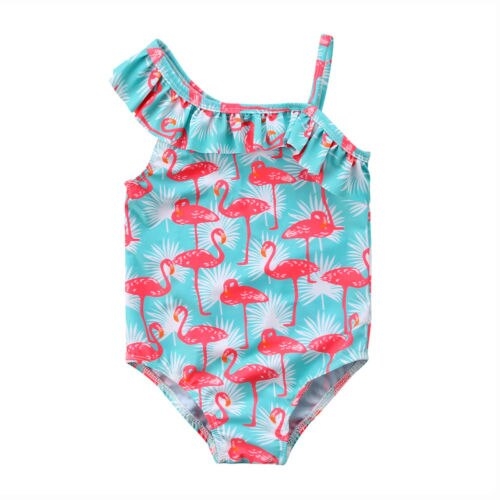 Kids Baby Girls Toddler Flamingo Off Shoulder