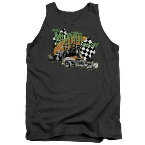 Trevco The Munsters-Munster Racing Adult Tank Top, Charcoal - Larg