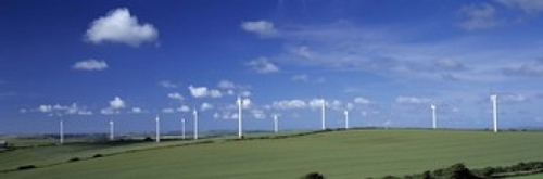 Panoramic Images PPI135895L Wind turbines in a farm  Newlyn Downs  Cor