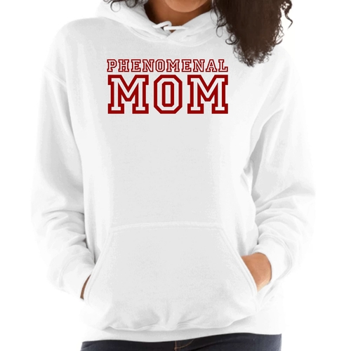 Womens Hoodie - Phenomenal Mom Red Print