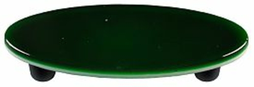 Hot Knobs HK1023-POB Kelly Green Oval Glass Cabinet Pull - Black Post