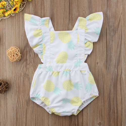 Newborn Baby Girl Fruits Jumpsuit Bodysuit Fly