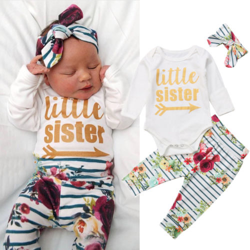 Cute Newborn Baby Girls Litte Sister Cotton