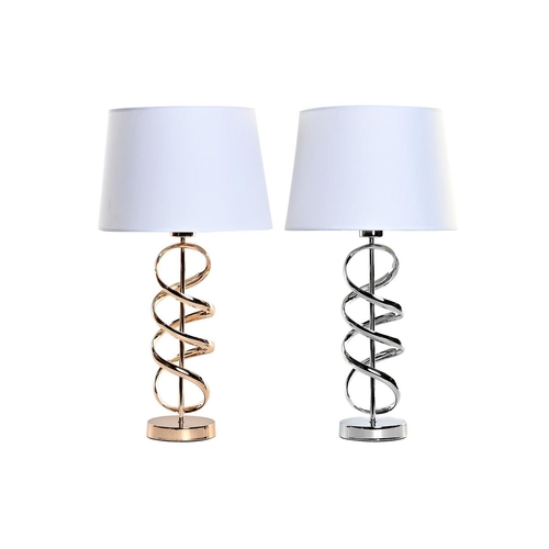 Desk lamp DKD Home Decor 30 x 30 x 56,5 cm Silver Golden Metal White
