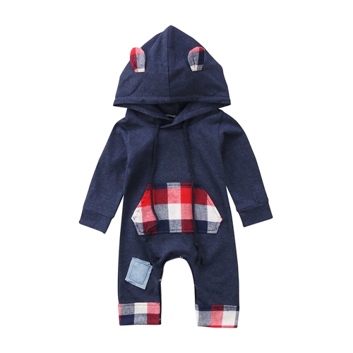 Hooded 3D Ears Navy Blue Newborn Toddler Baby