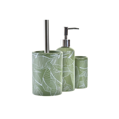 Bath Set DKD Home Decor Green Silver polypropylene Dolomite Tropical