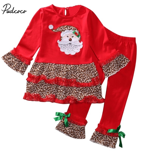 2017 Brand Children Clothing Santa Claus Leopard