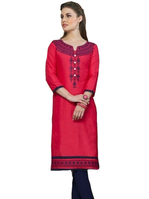 Long Kurti With Linen And Cotton Slub
