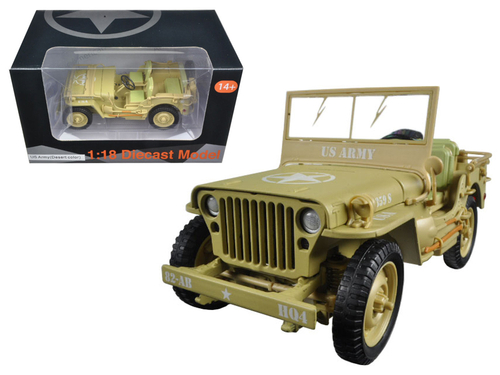 US Army Vehicle WWII Desert Sand 1/18 Diecast Model Car by American