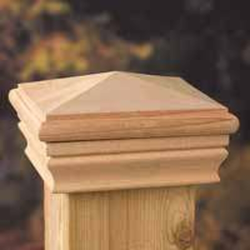 MAINE ORNAMENTAL 72890 Pyramid Postcap Cedar 4 x 4 In.