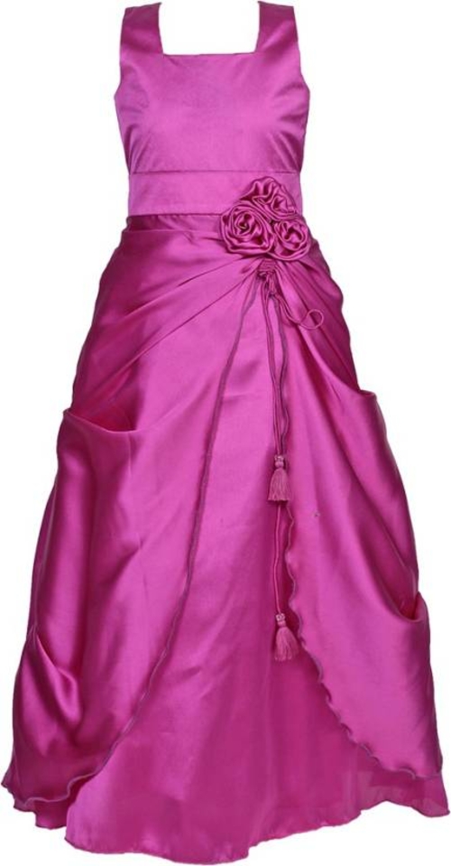 Girls Maxi/Full Length Party Dress  (Purple, Sleeveless)