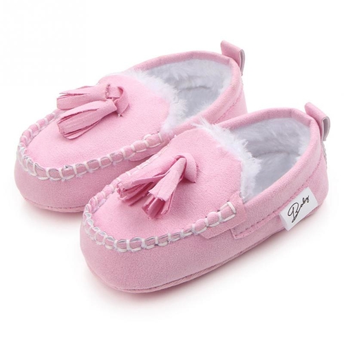 Cute newborn plush shoes tassels peas shoes