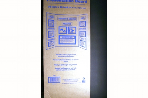 Bazic 5034   36" X 48" Black Tri-Fold Corrugated Presentatio