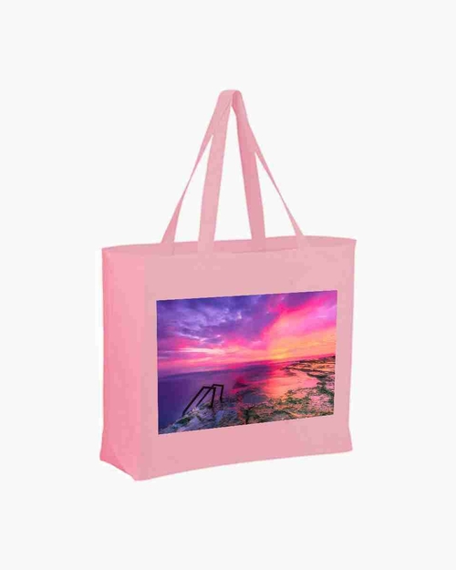 Colorful sunset Tote Grocery, Beach New Zipper  Bag