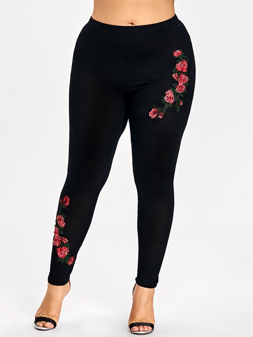  Plus Size 5XL Sexy Embroidery Floral Black