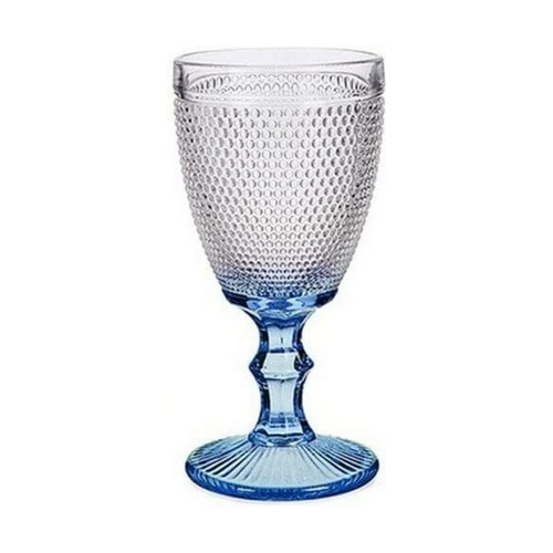 Wineglass Transparent Points Cobalt blue Blue Glass 240 ml