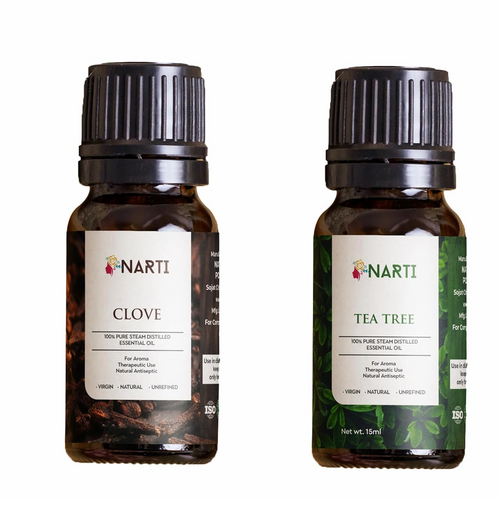 Clove & Tea Tree Essential Oil, For Acne, Pimples pack of 2
