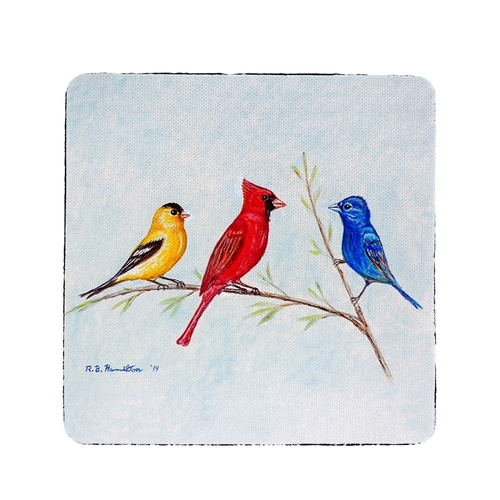 Betsy Drake CT298 Three Birds Coaster - Set of 4