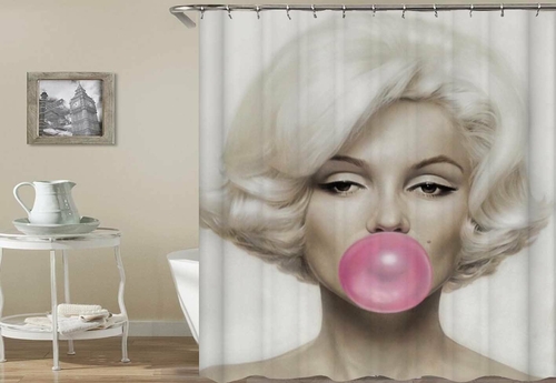 Marilyn Monroe Bubblegum Shower Curtain